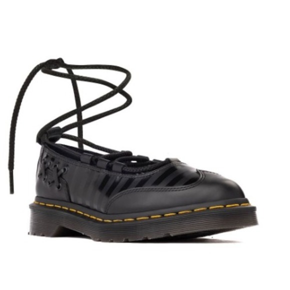 Dr. Martens x Wednesday Elphie II Mary Jane Ballet Flat Black Leather Goth NEW - Picture 6 of 6